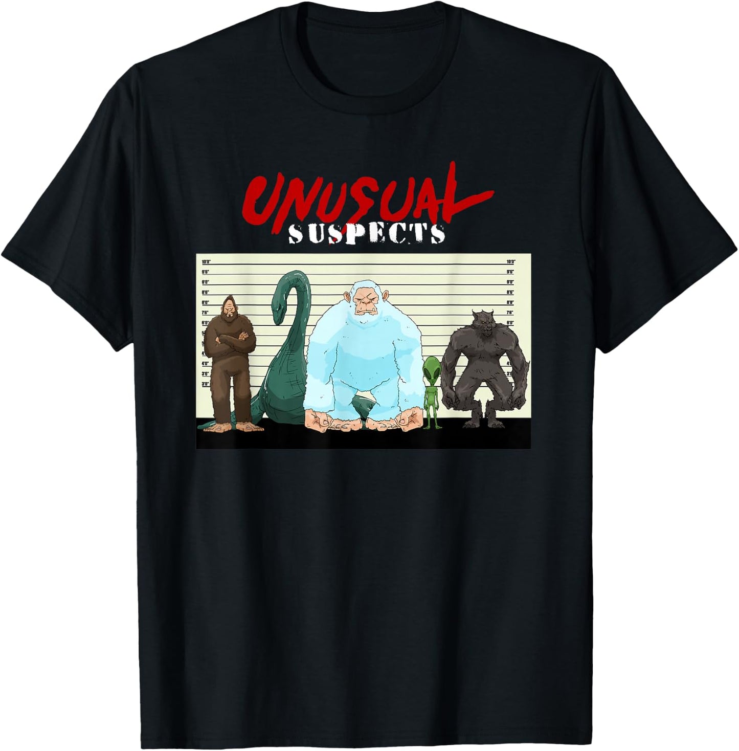 Funny Bigfoot Sasquatch Alien Lochness Monster Werewolf Gift T-Shirt - T-Shirt | Black
