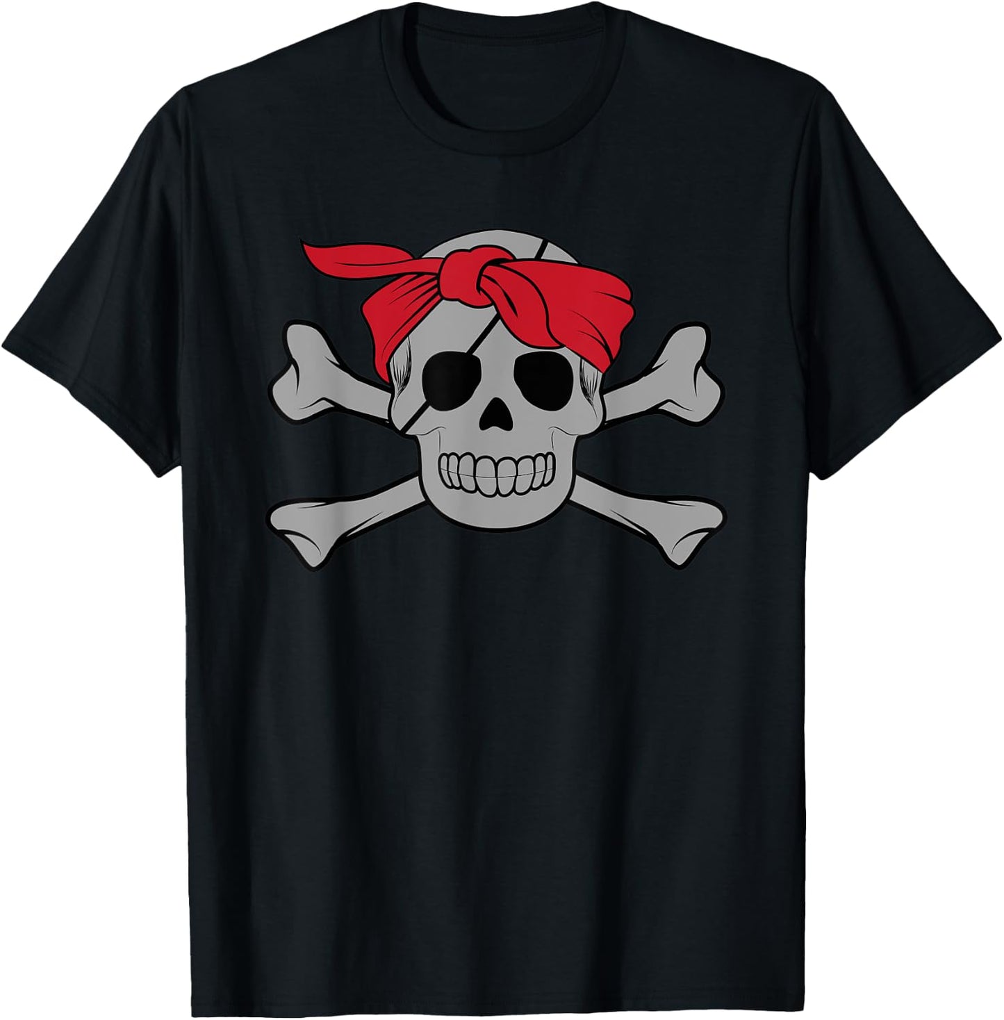 Funny Pirate Costume Buccaneer Jolly Roger Women Bones Gifts T-Shirt - T-Shirt | Black