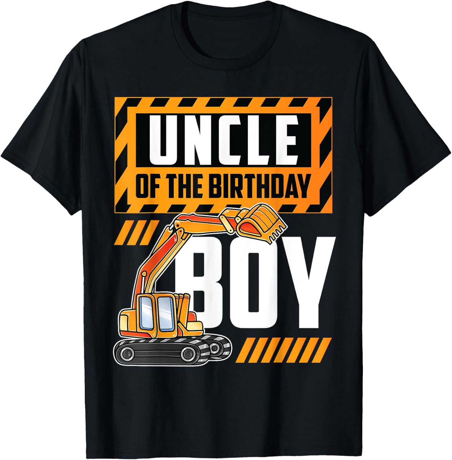 vehicle construction excavator Uncle of the Birthday Boy T-Shirt - T-Shirt | Black