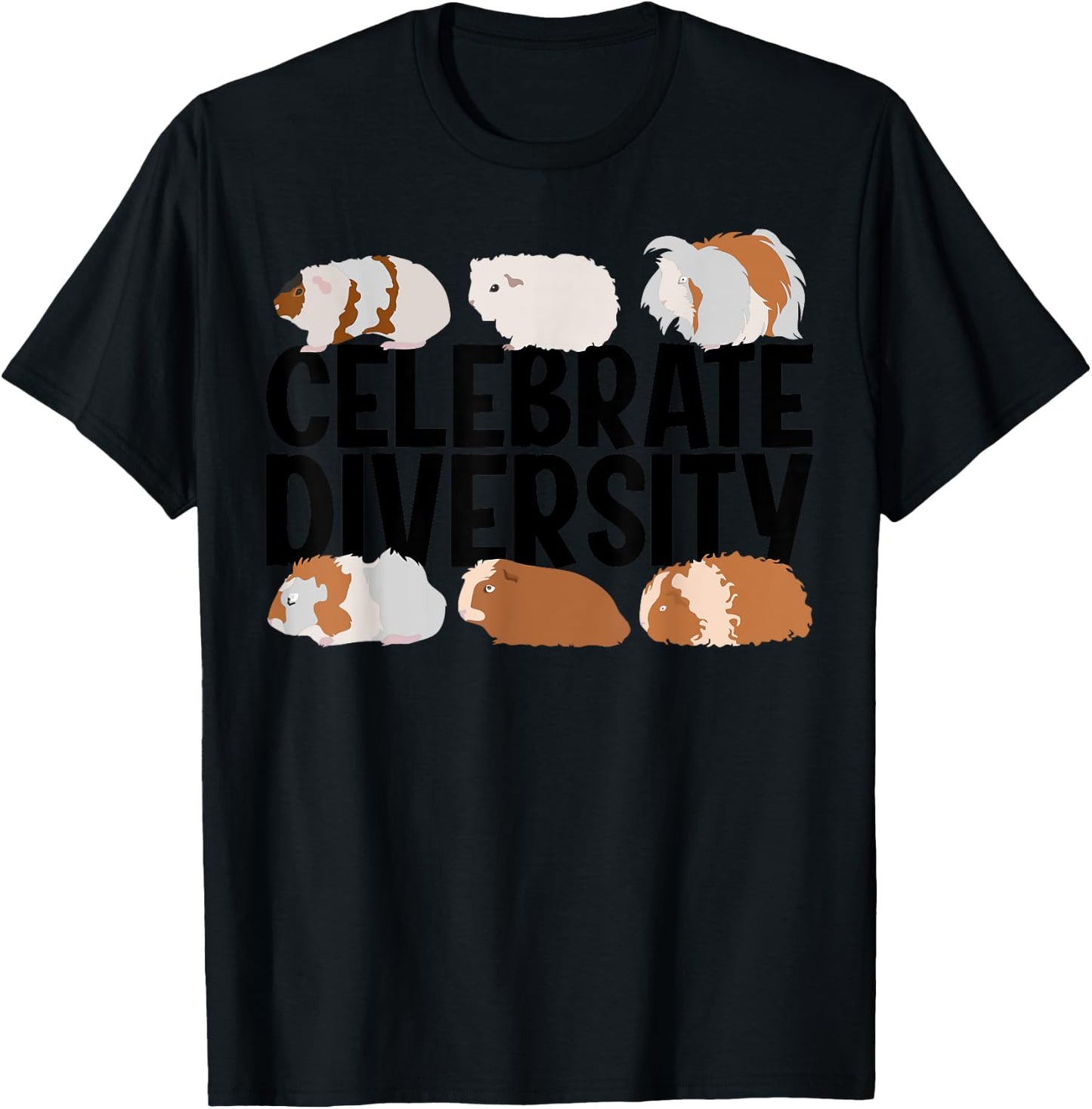 Funny Celebrate Diversity Cute Guinea Pig Gift Women T-Shirt - T-Shirt | Black