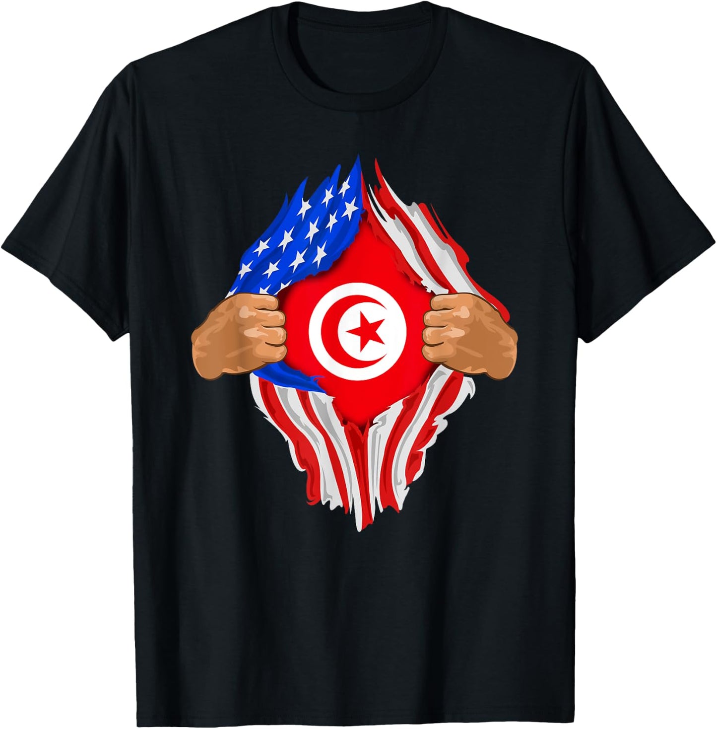 Tunisian Blood Inside Me | Tunisia Flag Gift T-Shirt - T-Shirt | Black