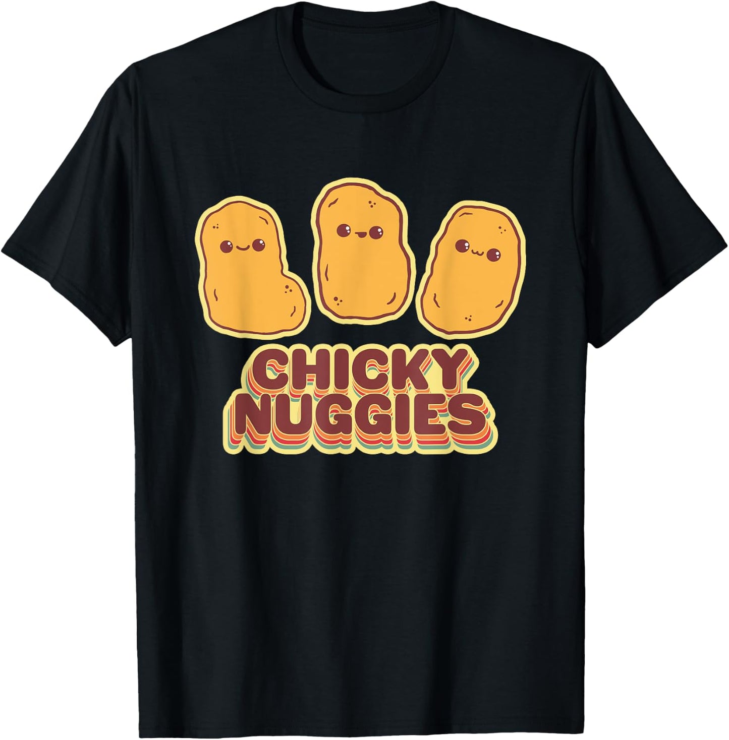 Chicky Nuggies Cute Retro Kawaii Chicken Nuggets Nuggs Meme T-Shirt - T-Shirt | Black