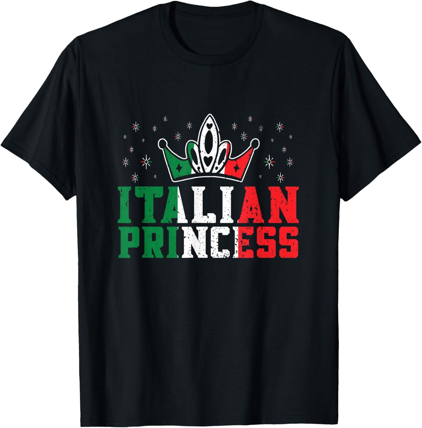 Italian Princess Flag of Italy Travel Italy T-Shirt - T-Shirt | Black