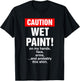 House Painter Caution Wet Paint Decorating Profession Retro T-Shirt - T-Shirt | Black
