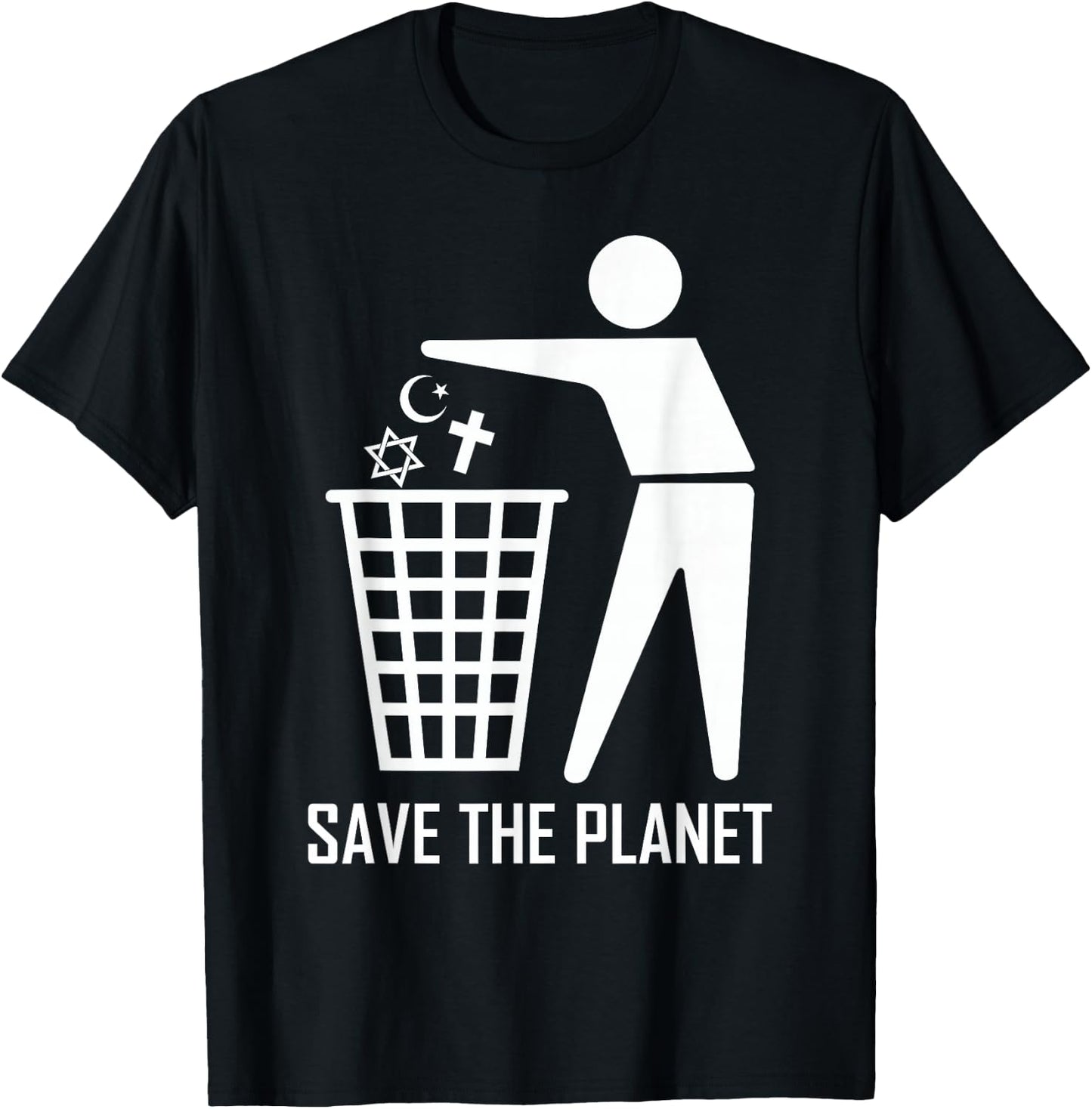 Save The Planet Trash Religion War, Spread Love And Peace T-Shirt - T-Shirt | Black