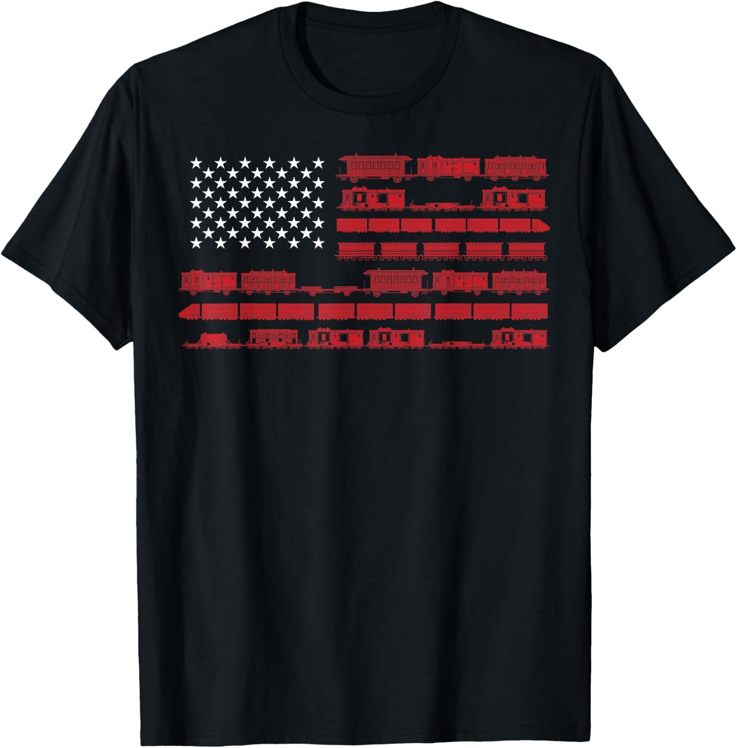 Funny Model Railroad Train Worker Gift | Cute USA Conductor T-Shirt - T-Shirt | Black