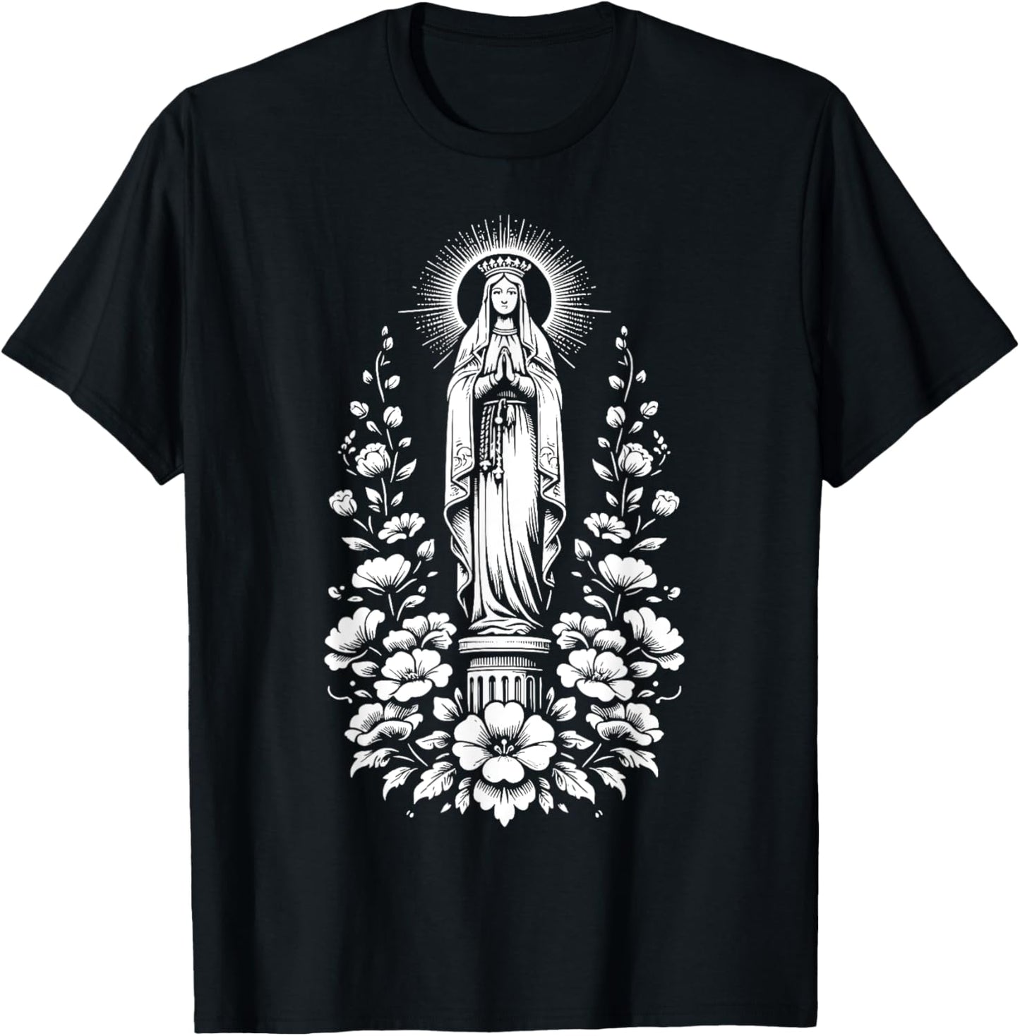 Our Lady of the Pillar Powerful Symbol Mother Saint Mary T-Shirt - T-Shirt | Black