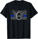 Motor Officer - Thin Blue Line Flag - Motorcycle Cop T-Shirt - T-Shirt | Black