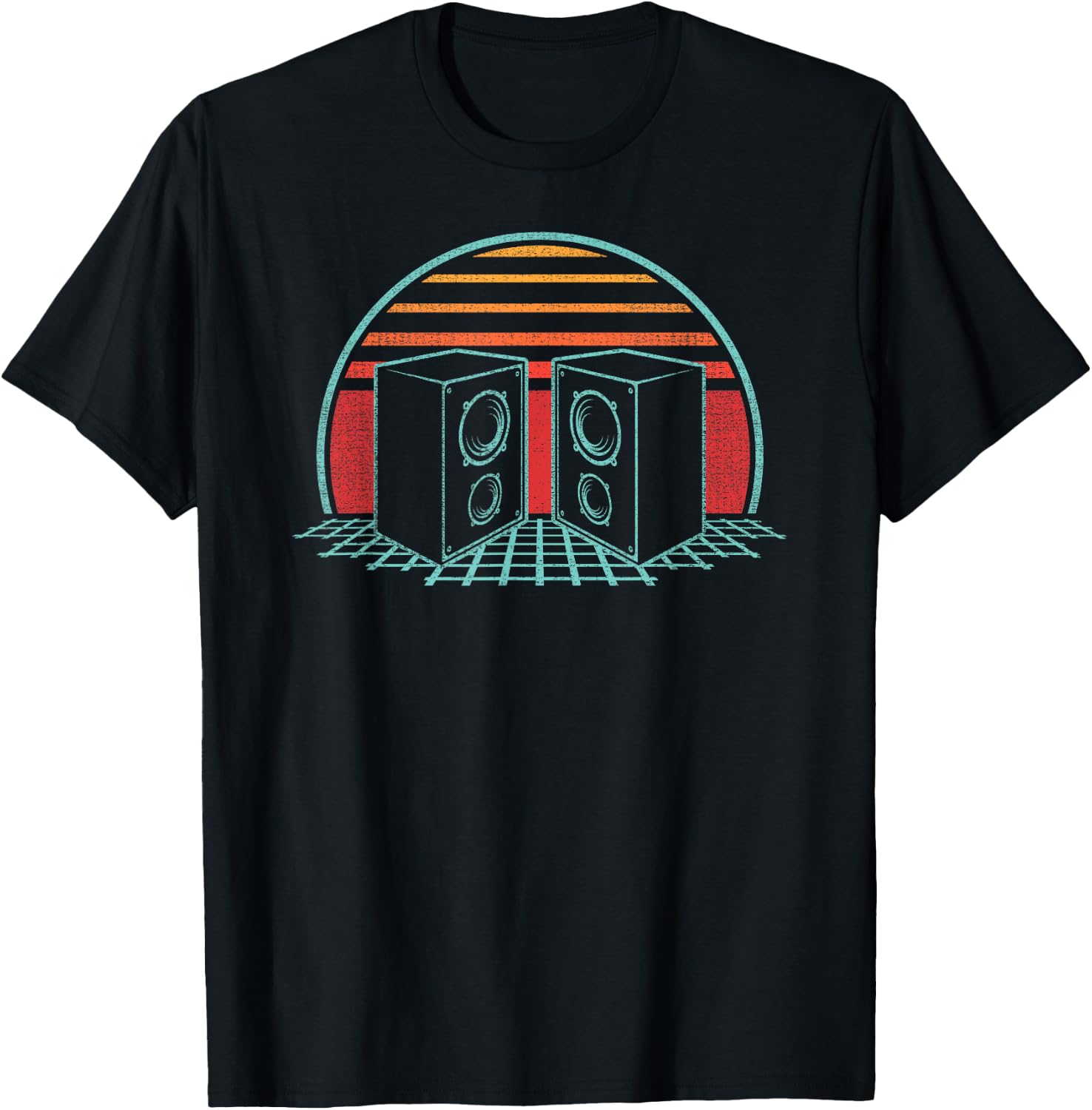Audio Engineer Speaker Retro 80s Style Sound Guy T-Shirt - T-Shirt | Black
