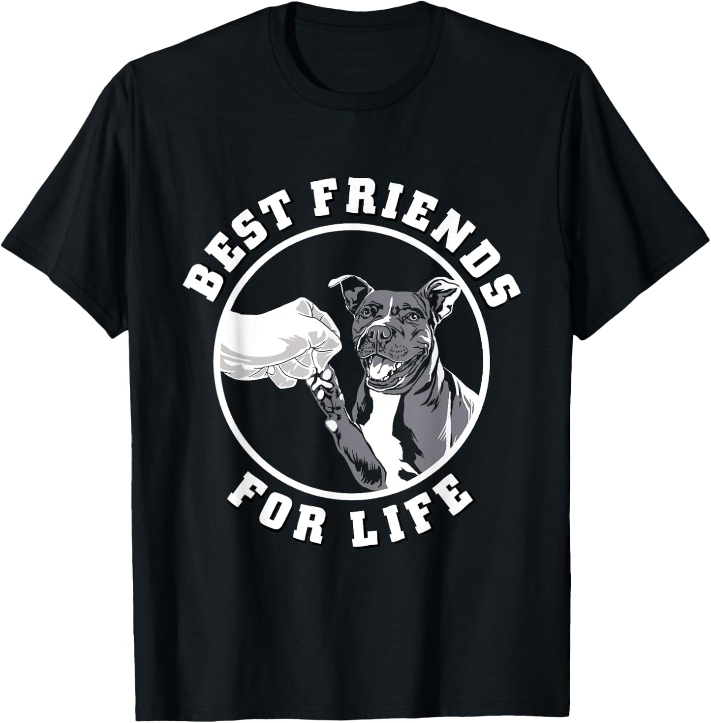 Pitbull Shirt Best Friends For Life Pet Dog Pit Bull Lover T-Shirt - T-Shirt | Black