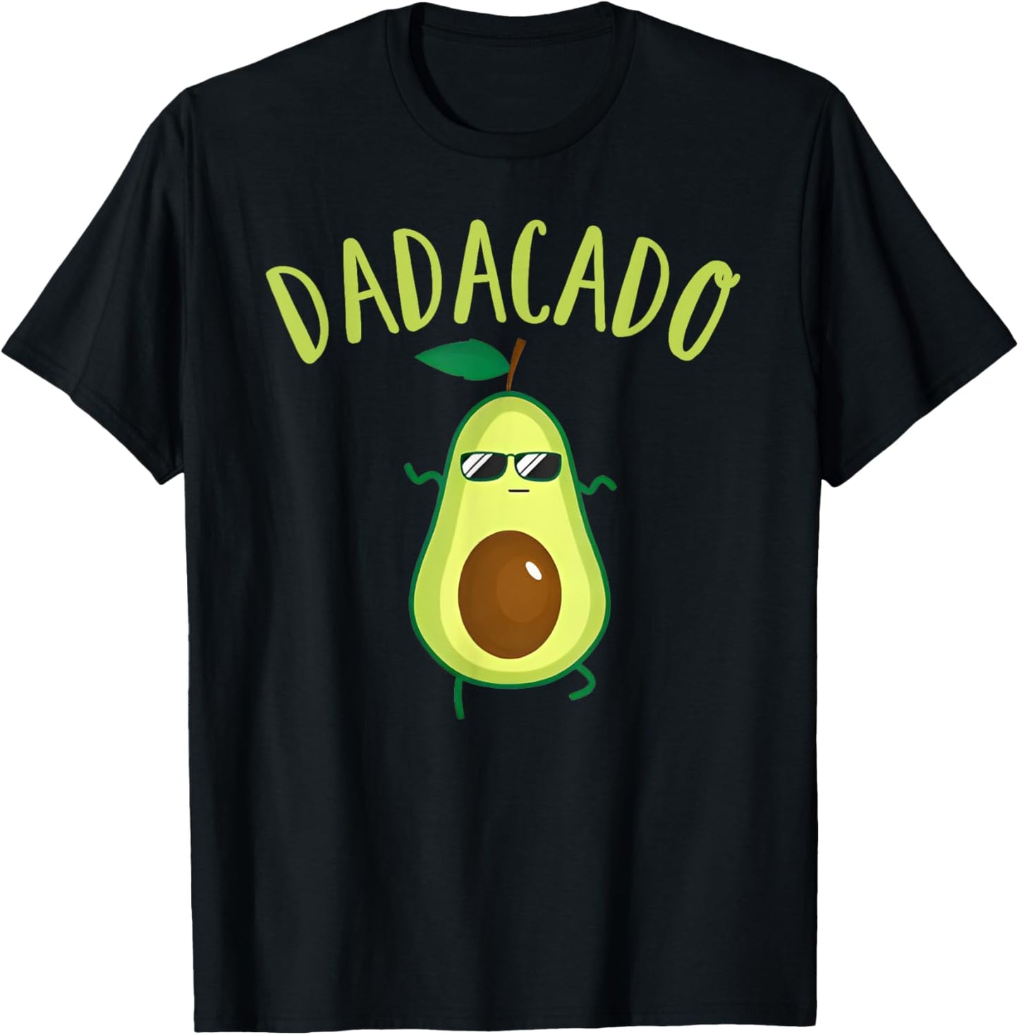 Dadacado Cute Daddy Avocado Pregnant Dad Father Day Gifts T-Shirt - T-Shirt | Black