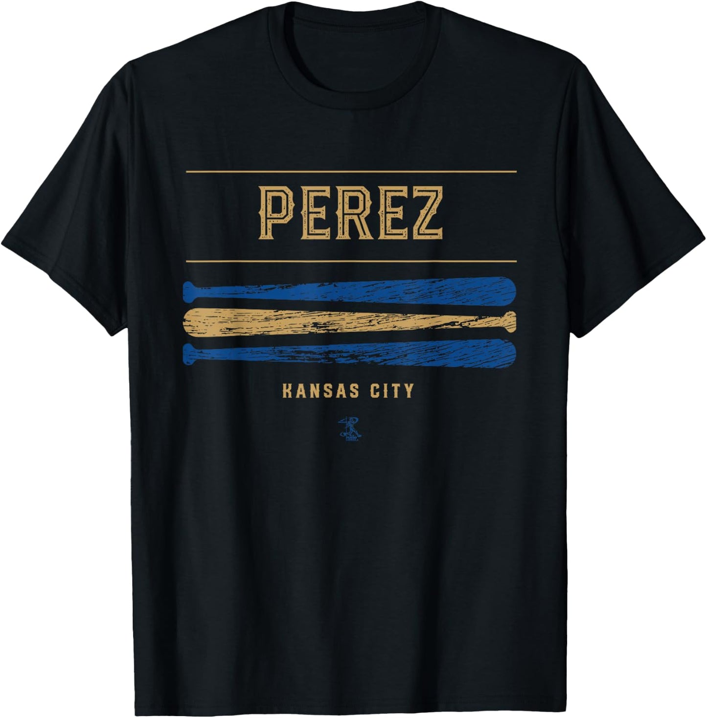Salvador Perez Vintage Baseball Bat Gameday T-Shirt - T-Shirt | Black