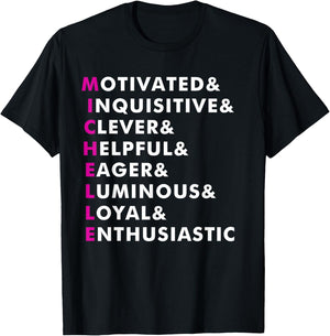 Michelle Name Shirt Personalized Gift T-Shirt - T-Shirt | Black