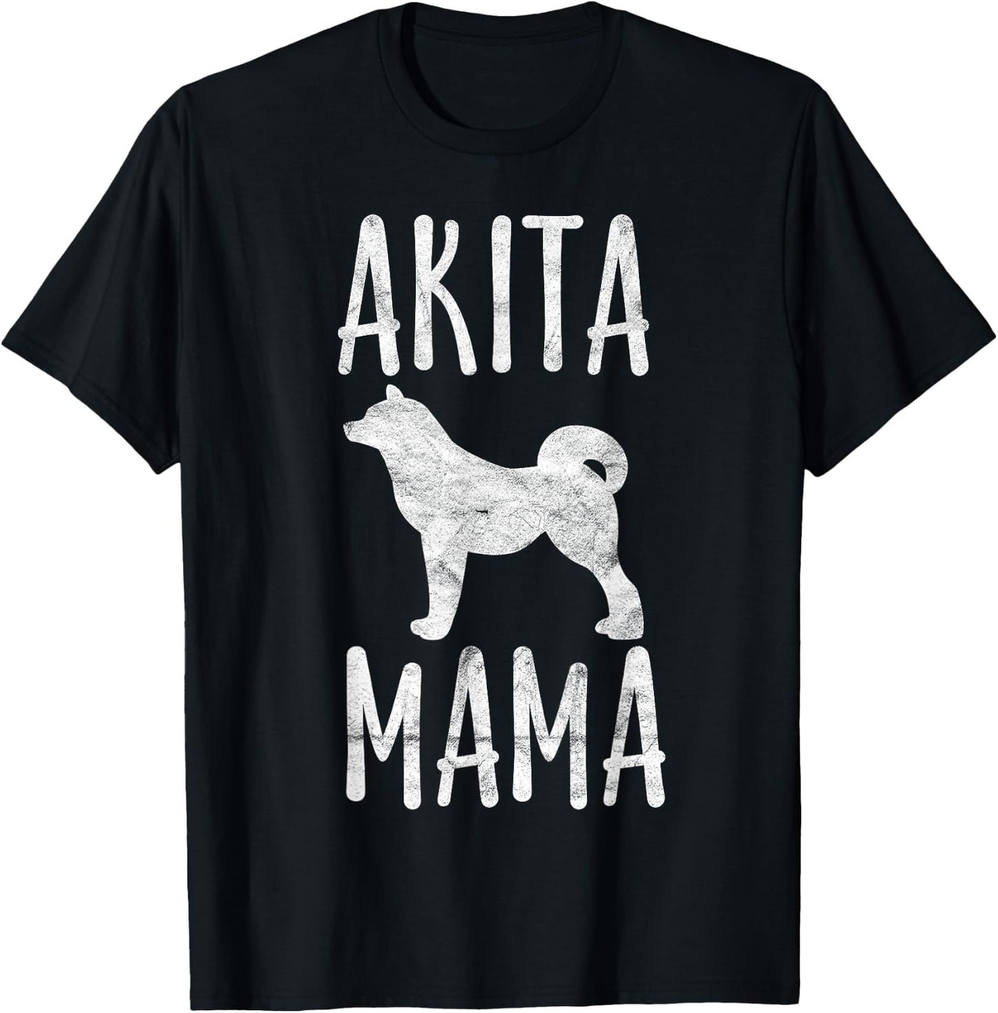 Vintage Akita Mama Gift Akita Mom Pet Dog Owner Mother T-Shirt - T-Shirt | Black