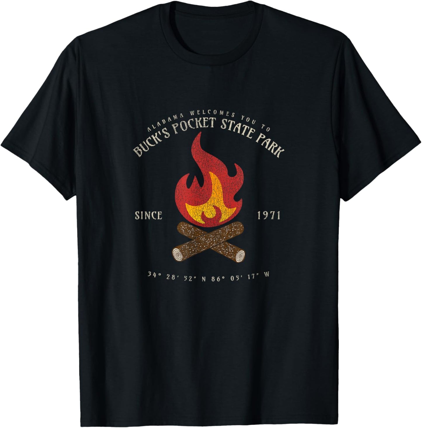 Buck's Pocket State Park Alabama Camp Souvenir Bucks Pocket T-Shirt - T-Shirt | Black