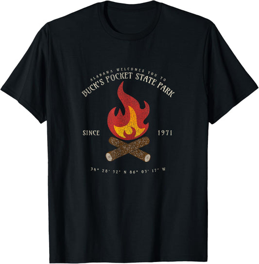 Buck's Pocket State Park Alabama Camp Souvenir Bucks Pocket T-Shirt - T-Shirt | Black