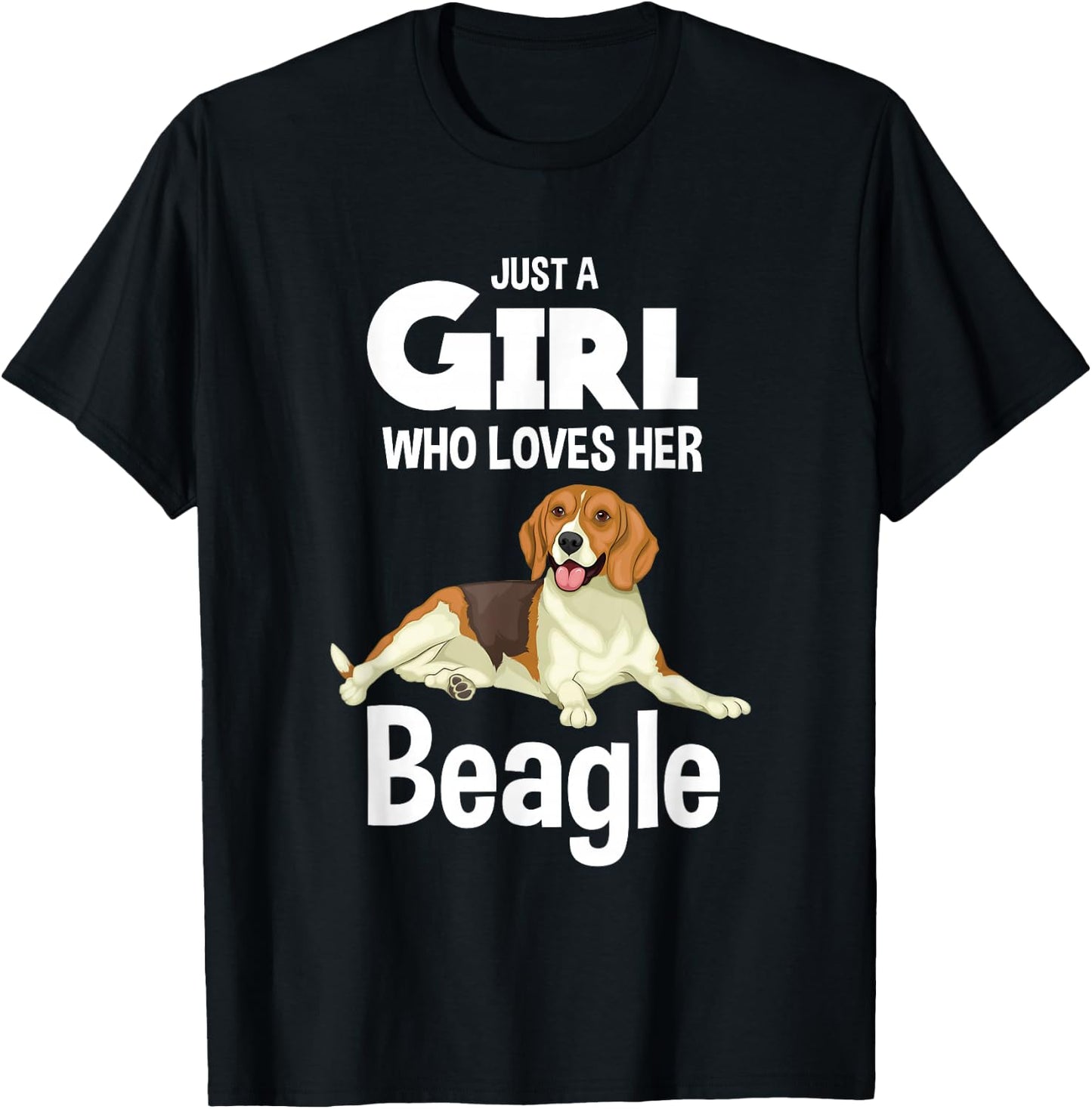 Just A Girl Who Loves Her Beagle Dog Clothes Gift Beagle T-Shirt - T-Shirt | Black