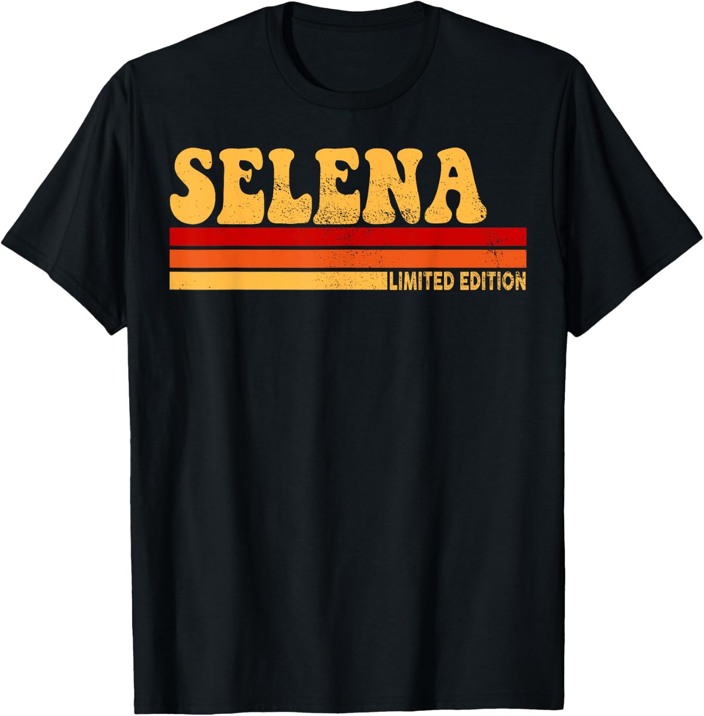Selena Name Personalized Cute Idea Women Vintage Selena T-Shirt - T-Shirt | Black