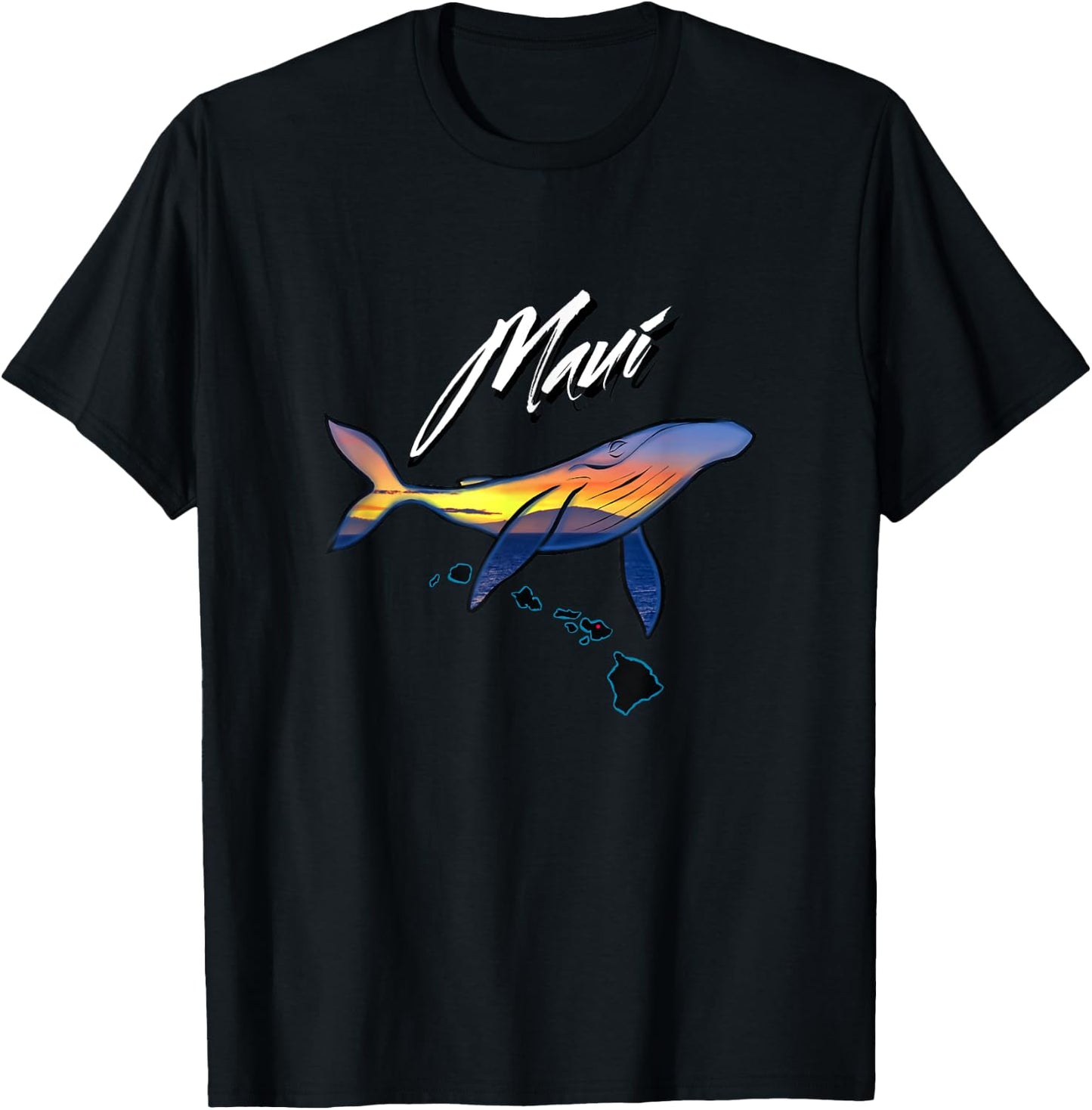 Maui Humpback Whale T-Shirt - T-Shirt | Black