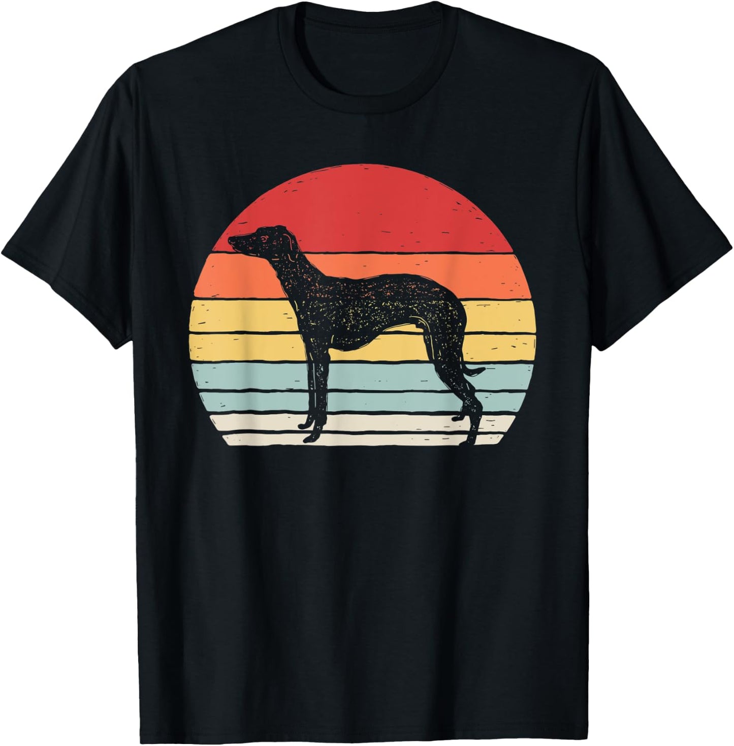 Vintage Retro Whippet Dog Men Women Kids T-Shirt - T-Shirt | Black