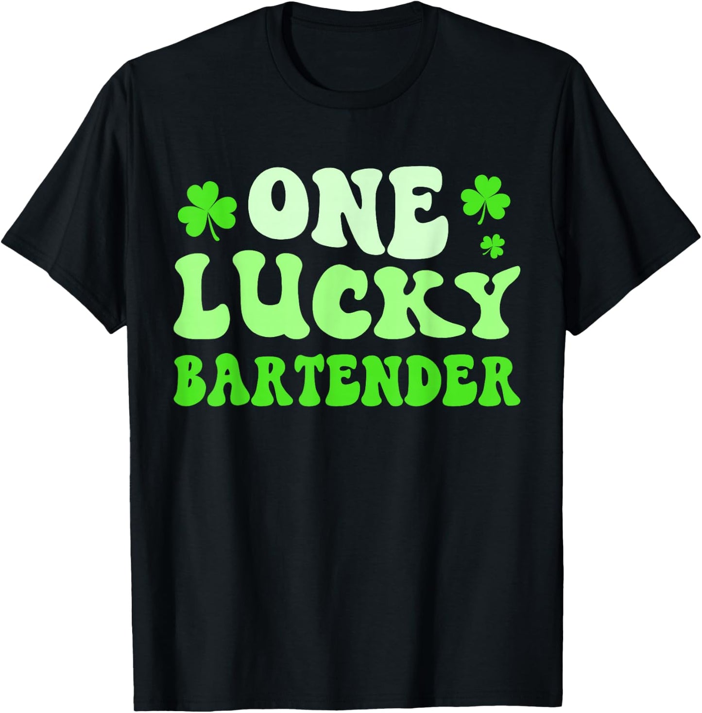 One Lucky Bartender St Patricks Day Shamrock T-Shirt - T-Shirt | Black