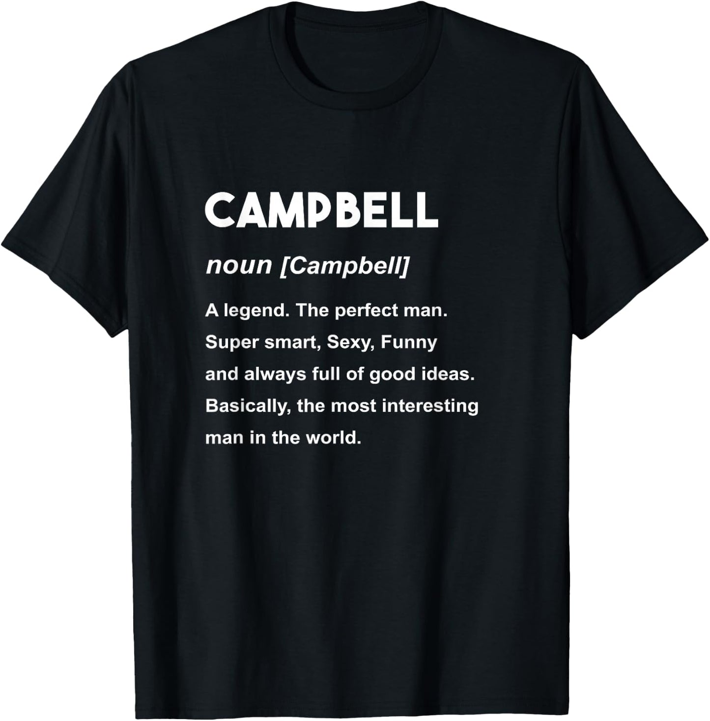 Campbell Name Shirt | Campbell T-Shirt - T-Shirt | Black