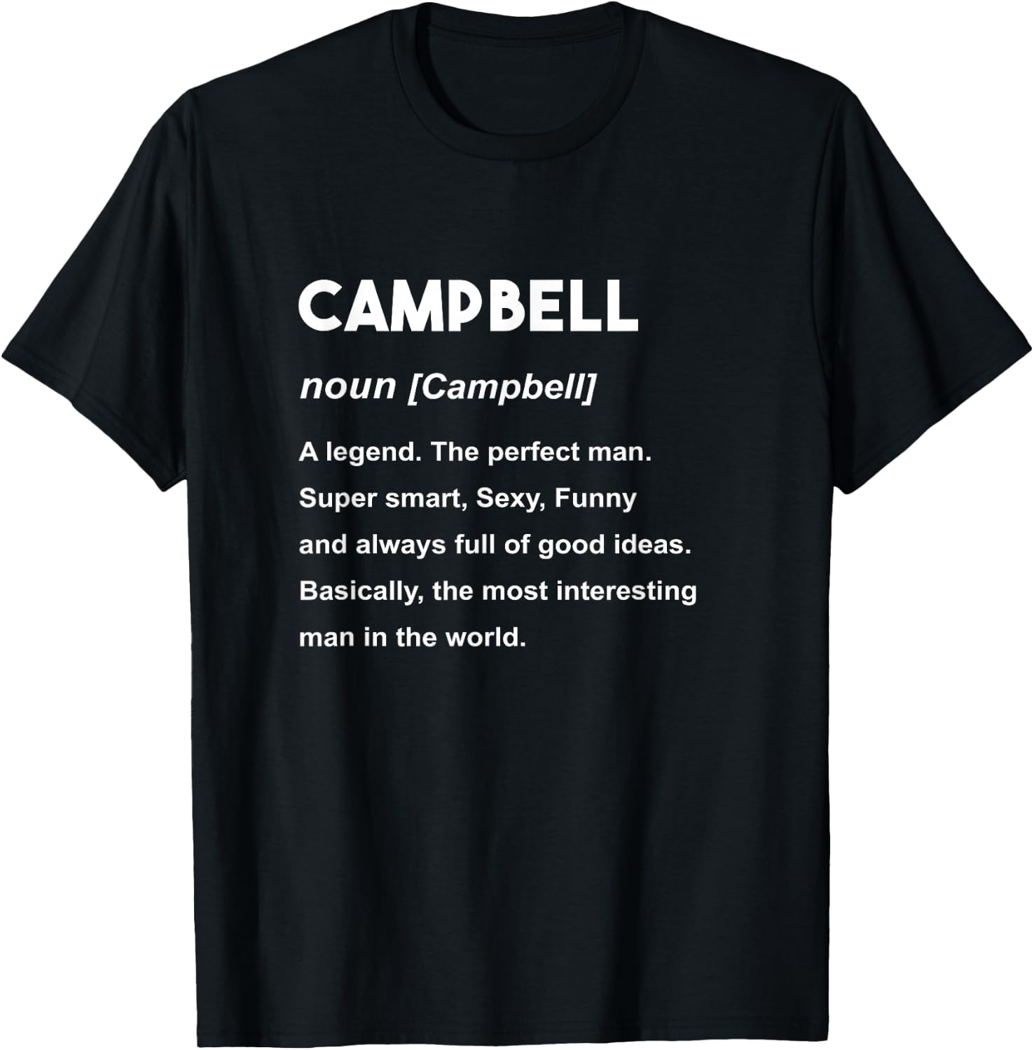 Campbell Name Shirt | Campbell T-Shirt - T-Shirt | Black