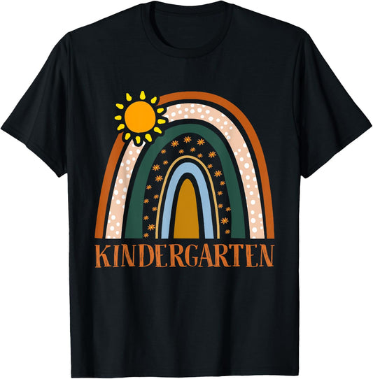 Kindergarten Teacher Students Rainbow Back School Cute Gift T-Shirt - T-Shirt | Black