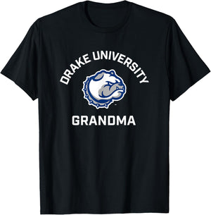 Drake University Bulldogs Arched Grandma T-Shirt - T-Shirt | Black
