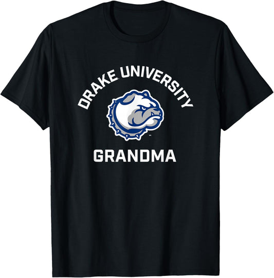 Drake University Bulldogs Arched Grandma T-Shirt - T-Shirt | Black