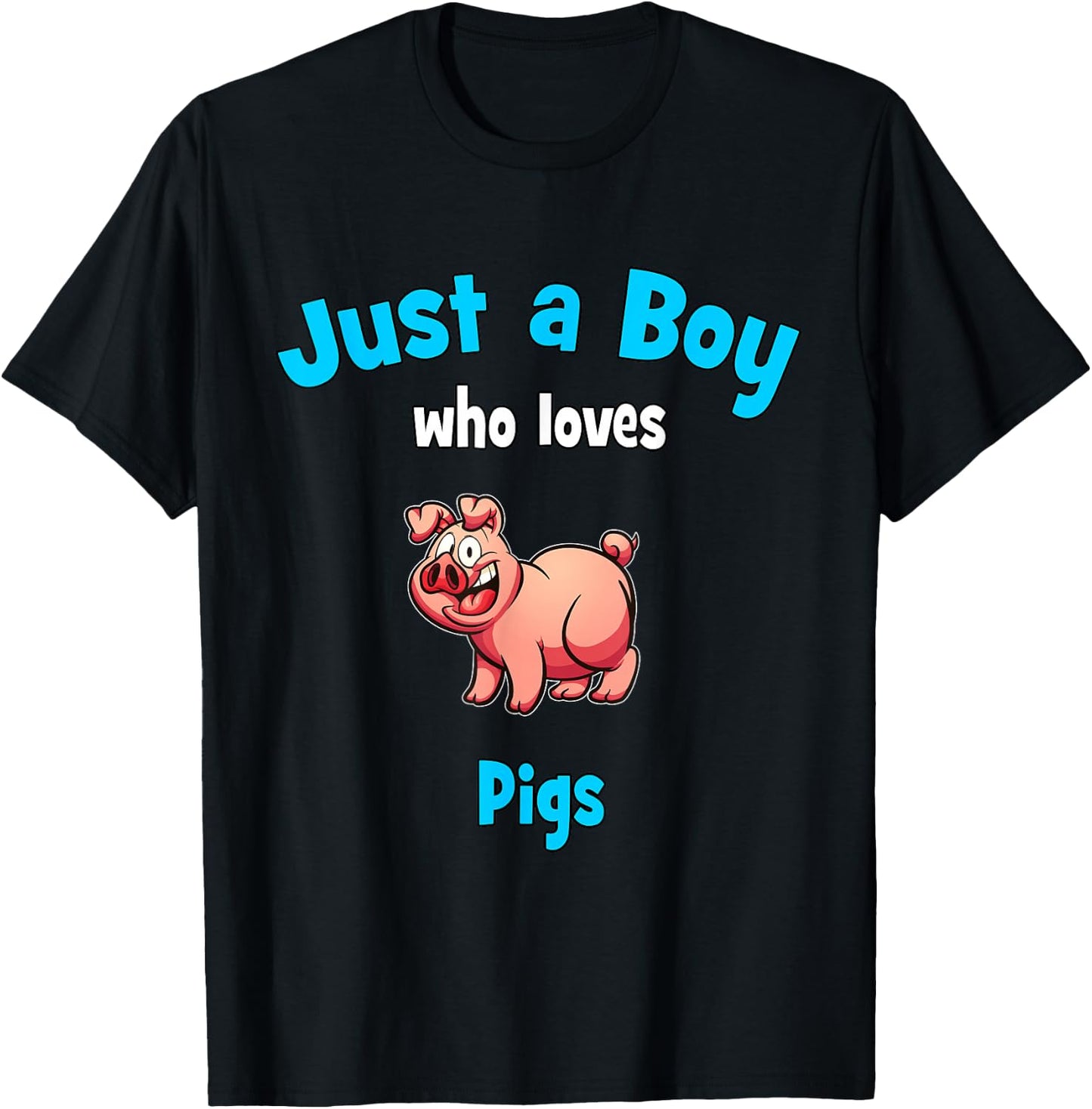Pig Shirt for Boys | Children's Pig T-Shirt - T-Shirt | Black
