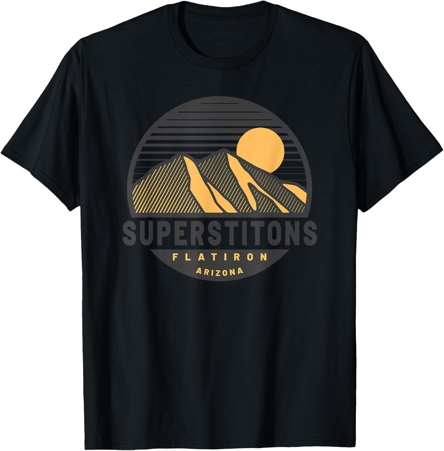Arizona Retro SUPERSTITIONS MOUNTAIN Range T-Shirt - T-Shirt | Black