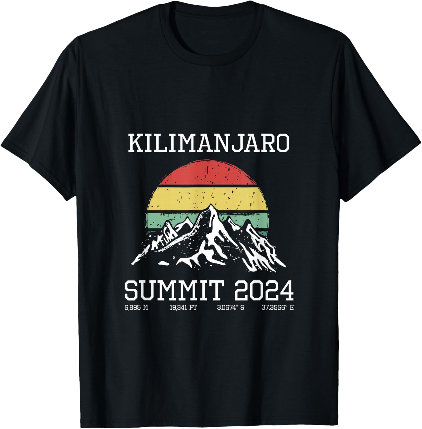 Climbed Kilimanjaro Summit 2024 Hike Tanzania Hiking Retro T-Shirt - T-Shirt | Black