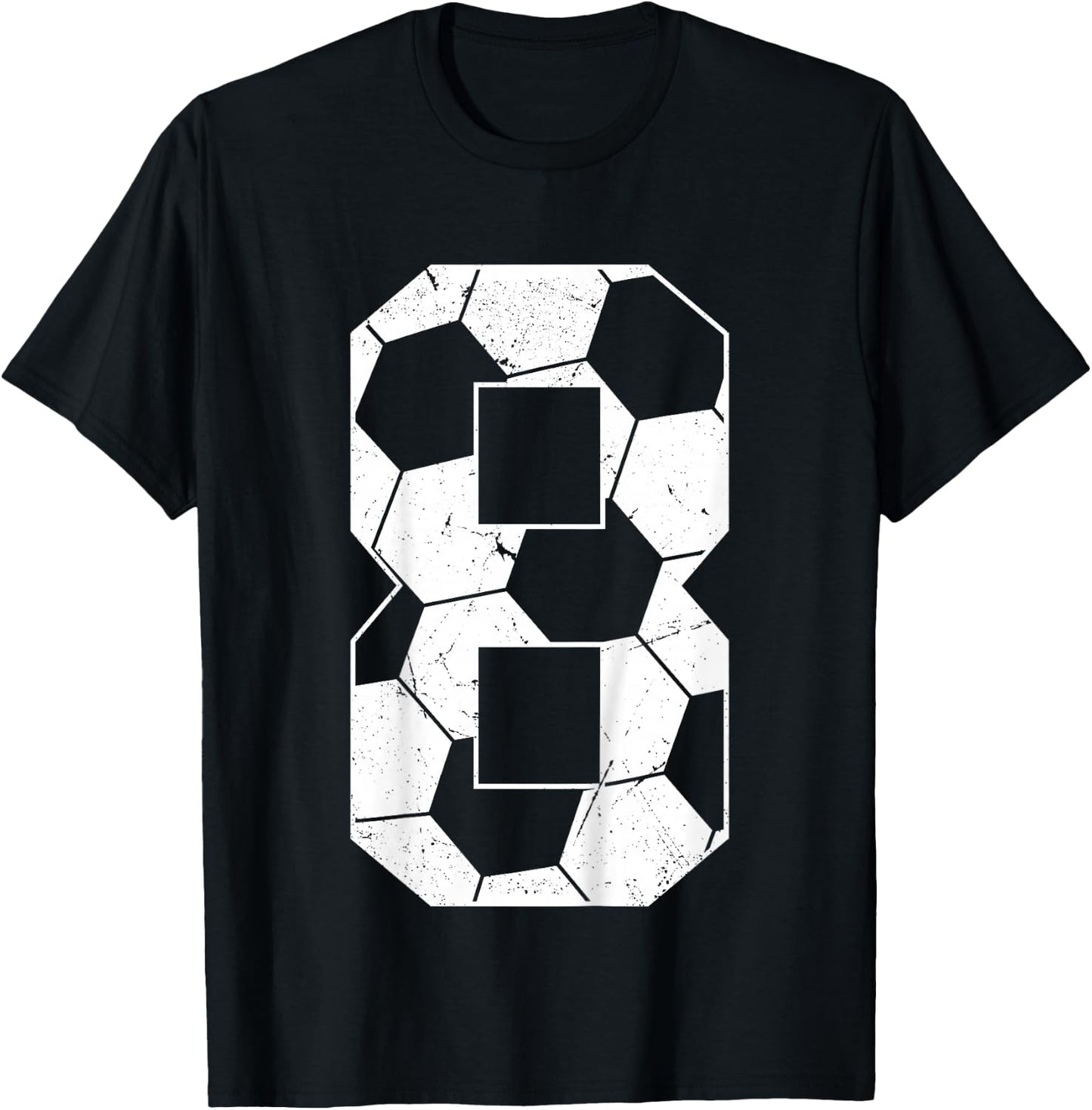 Kids 8th Birthday Boy Soccer Player Football 8 Years Old T-Shirt - T-Shirt | Black