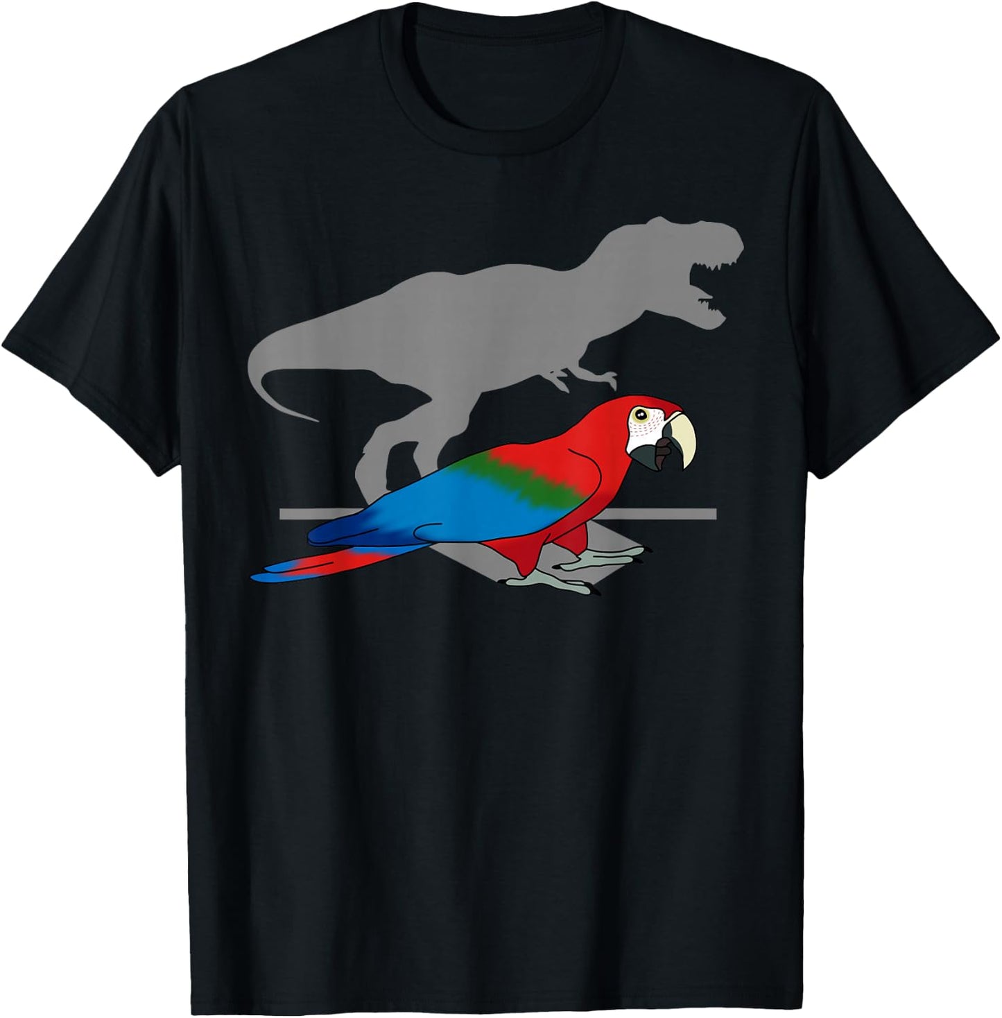 T-rex Green Winged Macaw Birb memes Funny Parrot owner T-Shirt - T-Shirt | Black