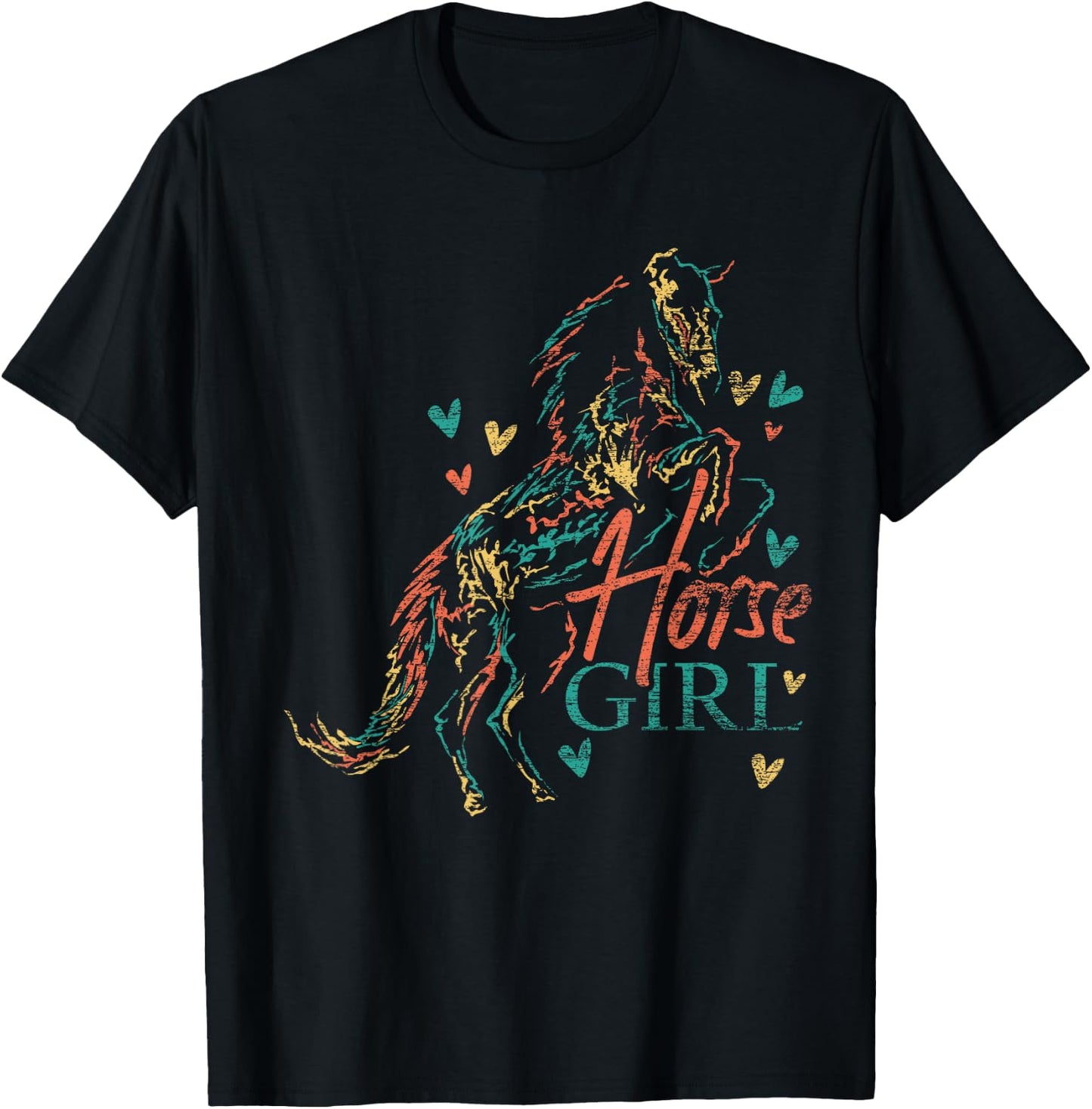 Horseback Rider Horse Girl Equestrian Women Girls Horse T-Shirt - T-Shirt | Black