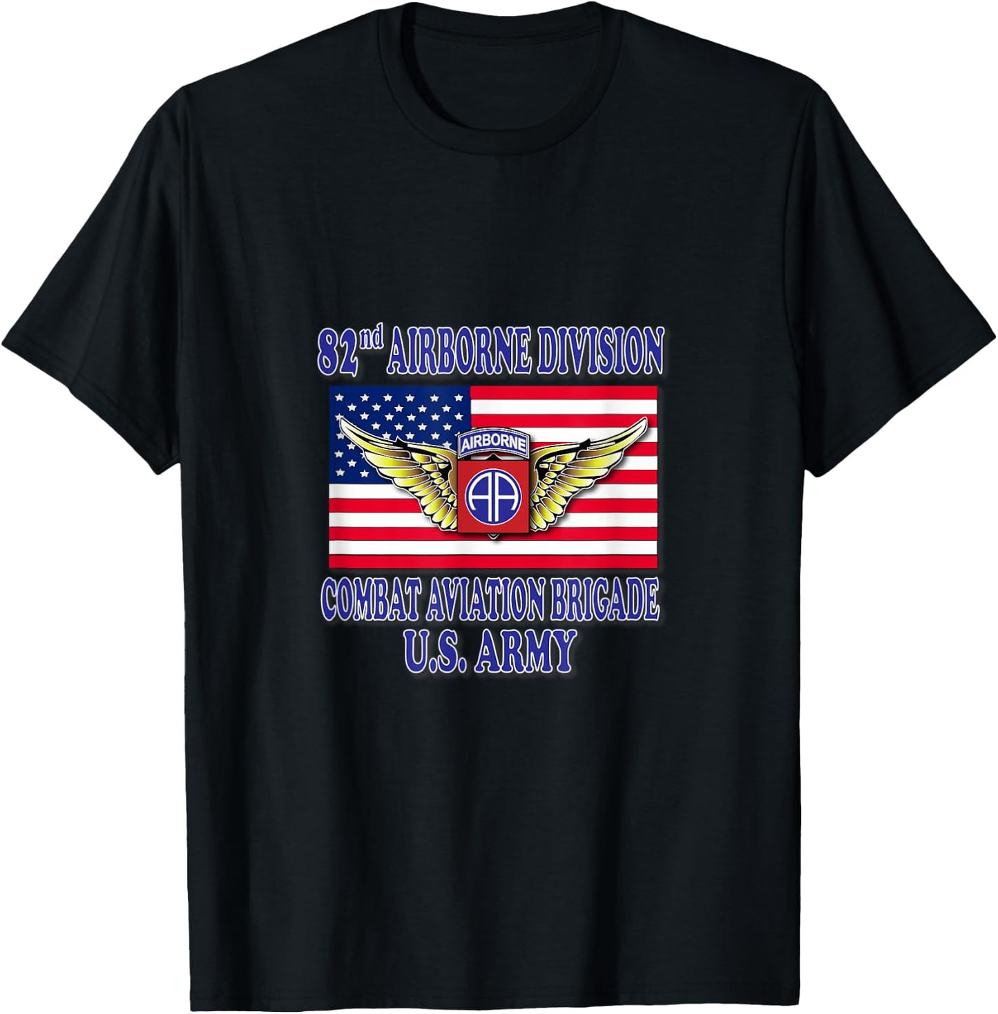 82nd Airborne Combat Aviation Brigade (Front Design) T-Shirt - T-Shirt | Black