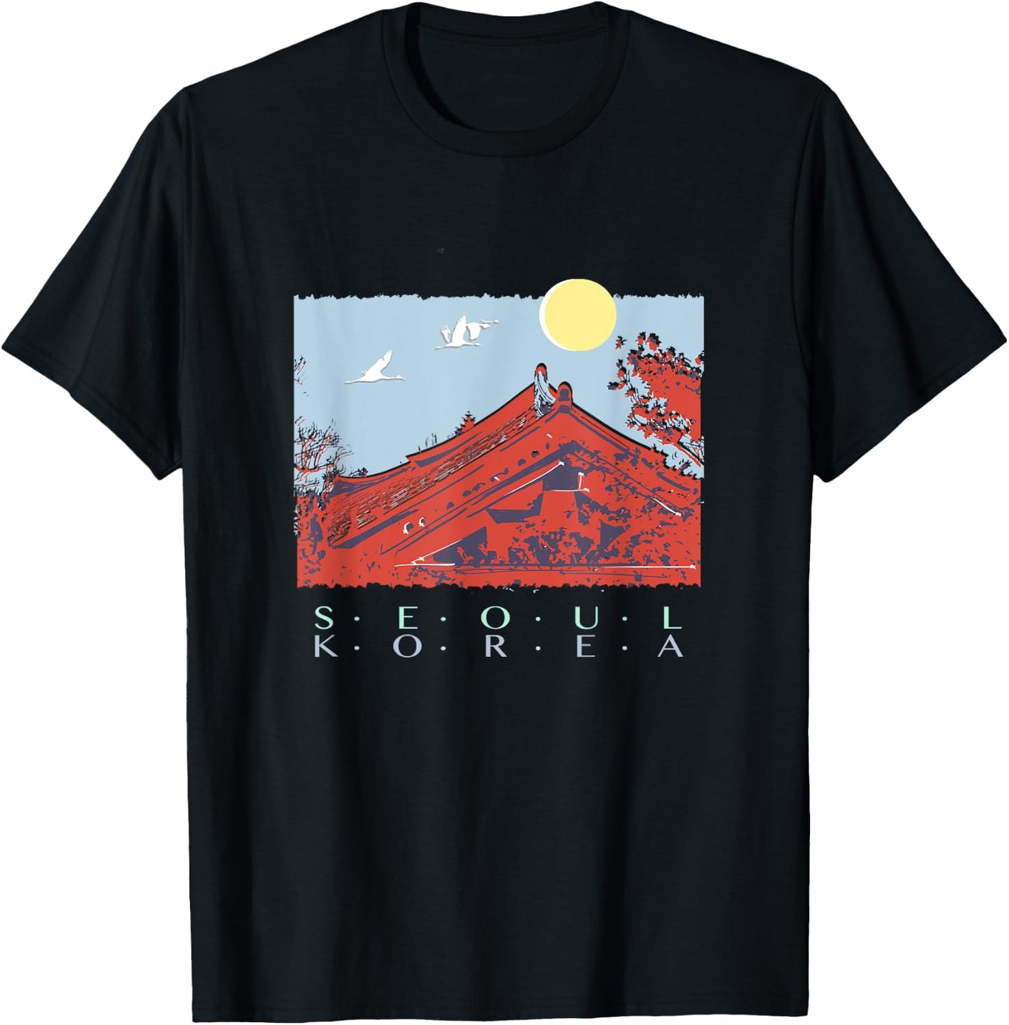 SEOUL, KOREA, Series of Design Seoul, Over the Moon T-Shirt - T-Shirt | Black