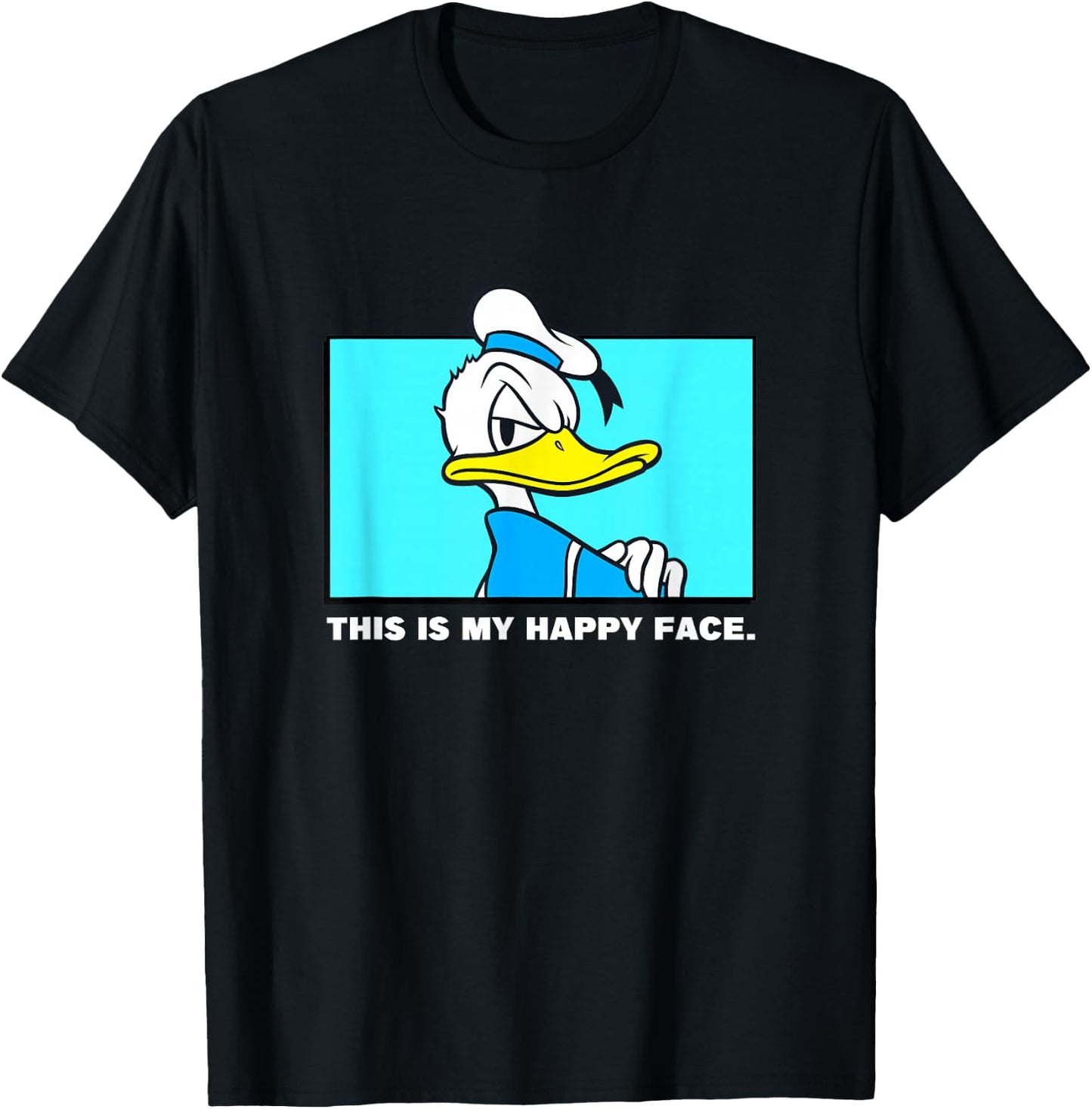 Disney Mickey and Friends Donald This is My Happy Face Angry T-Shirt - T-Shirt | Black
