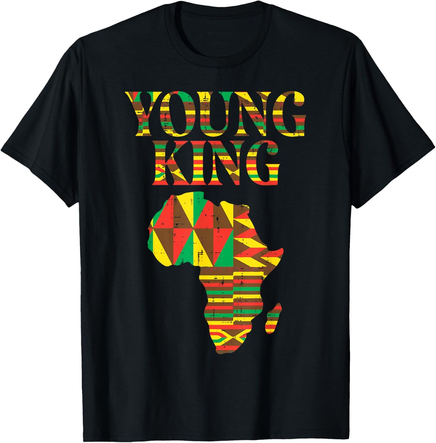 Black History Young King African Map Boys Kids Youth Men T-Shirt - T-Shirt | Black
