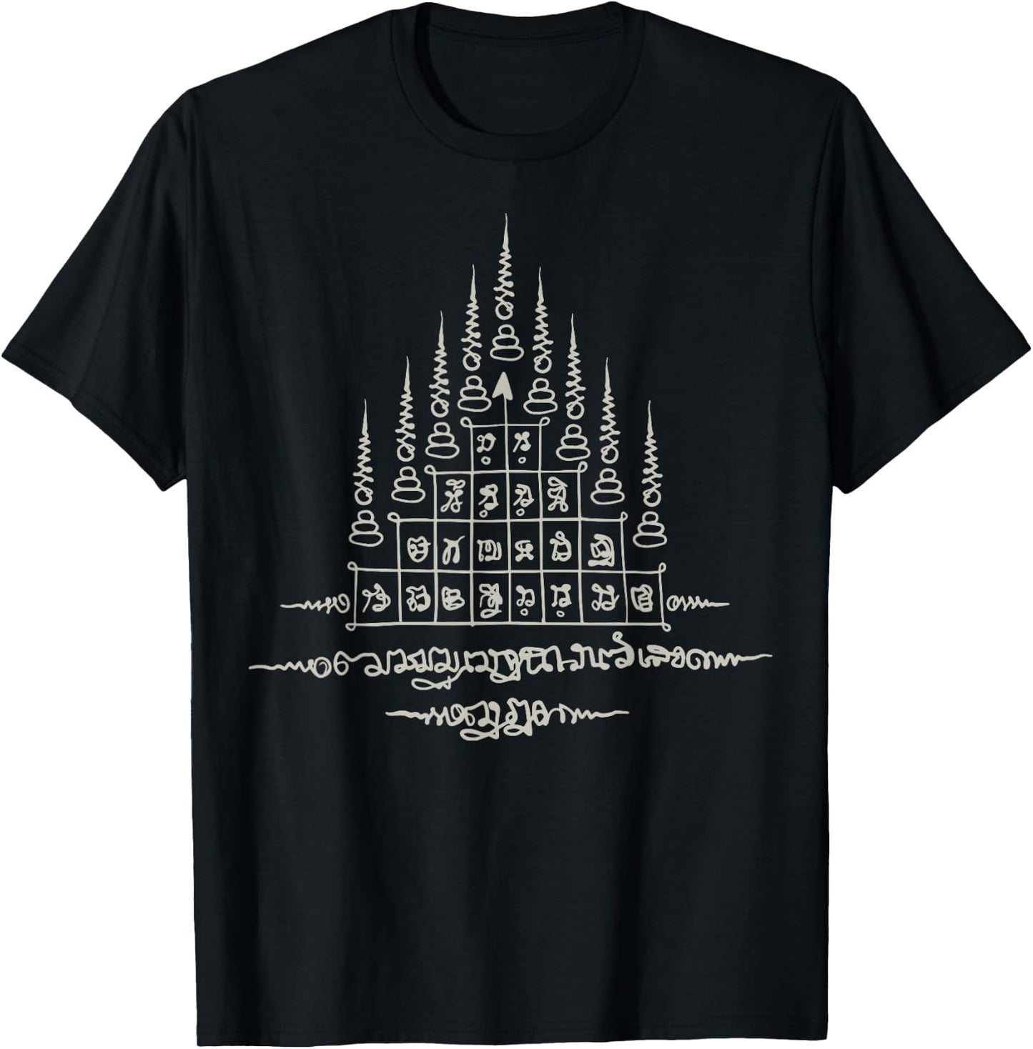 Sak Yant Thai Tattoo Gao Yord 9 Tips Master Yant Gift T-Shirt - T-Shirt | Black