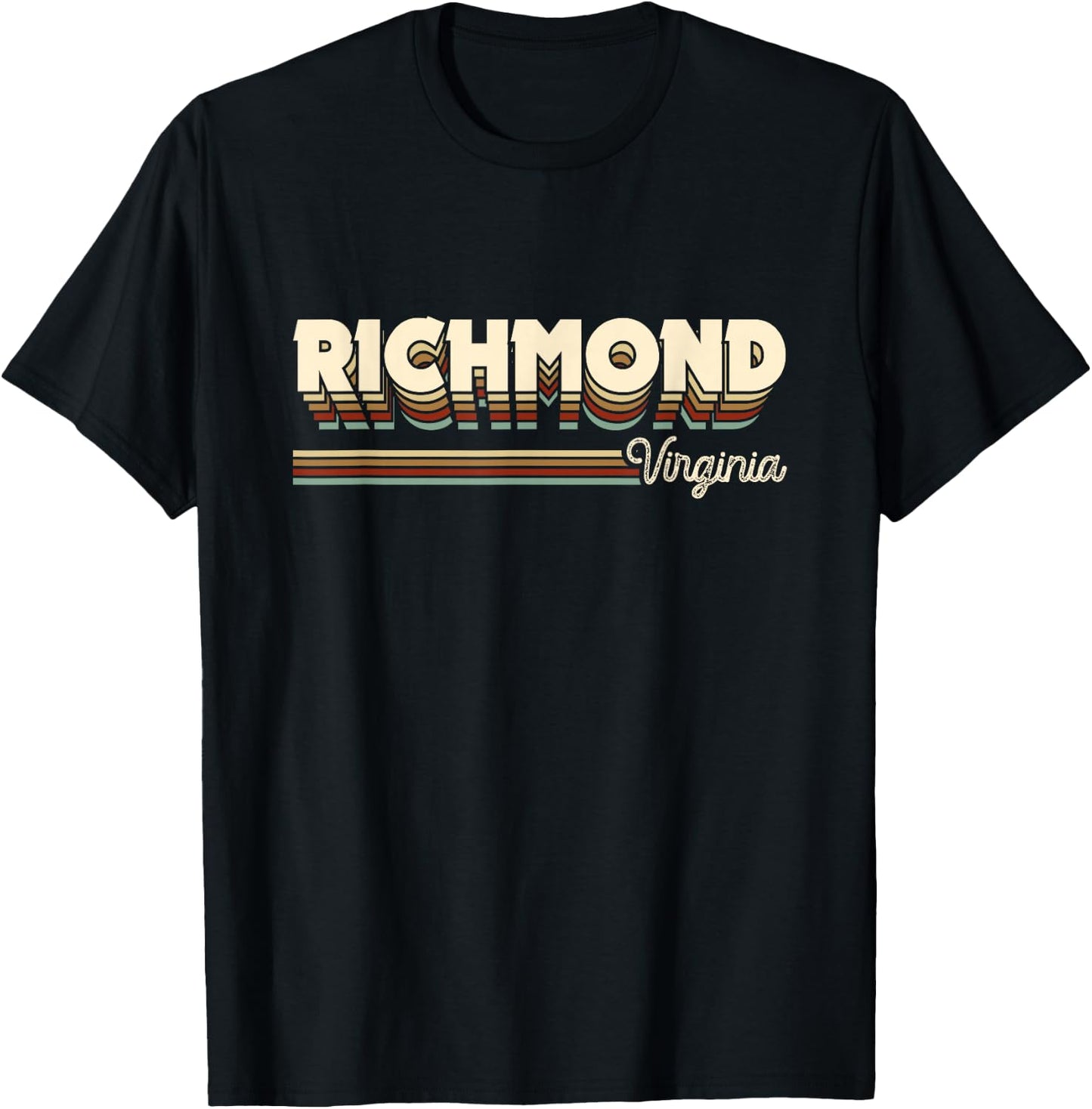 Retro Richmond Virginia VA Gifts Men Women Kids Vintage RVA T-Shirt - T-Shirt | Black