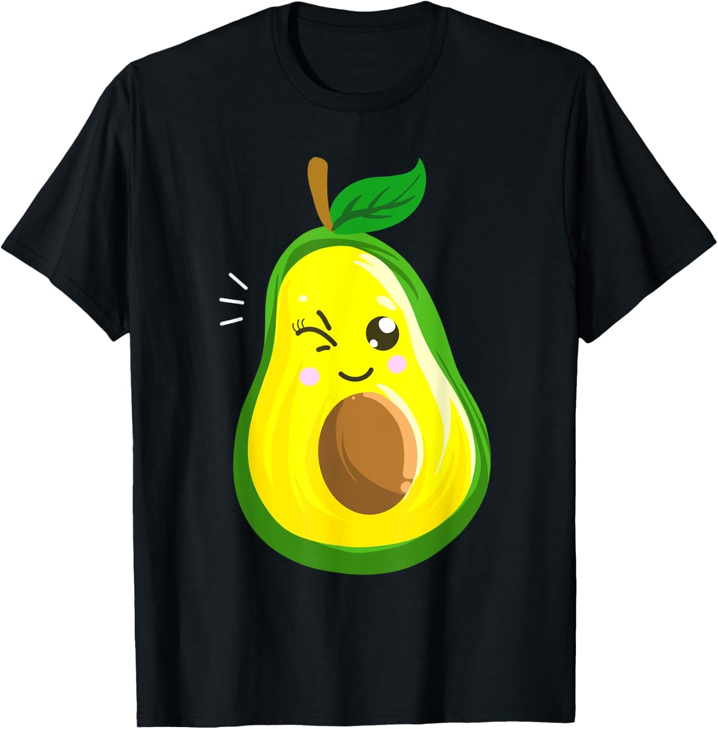 Cute Avocado Gift Kids Men Women Funny Winking Fruit T-Shirt - T-Shirt | Black