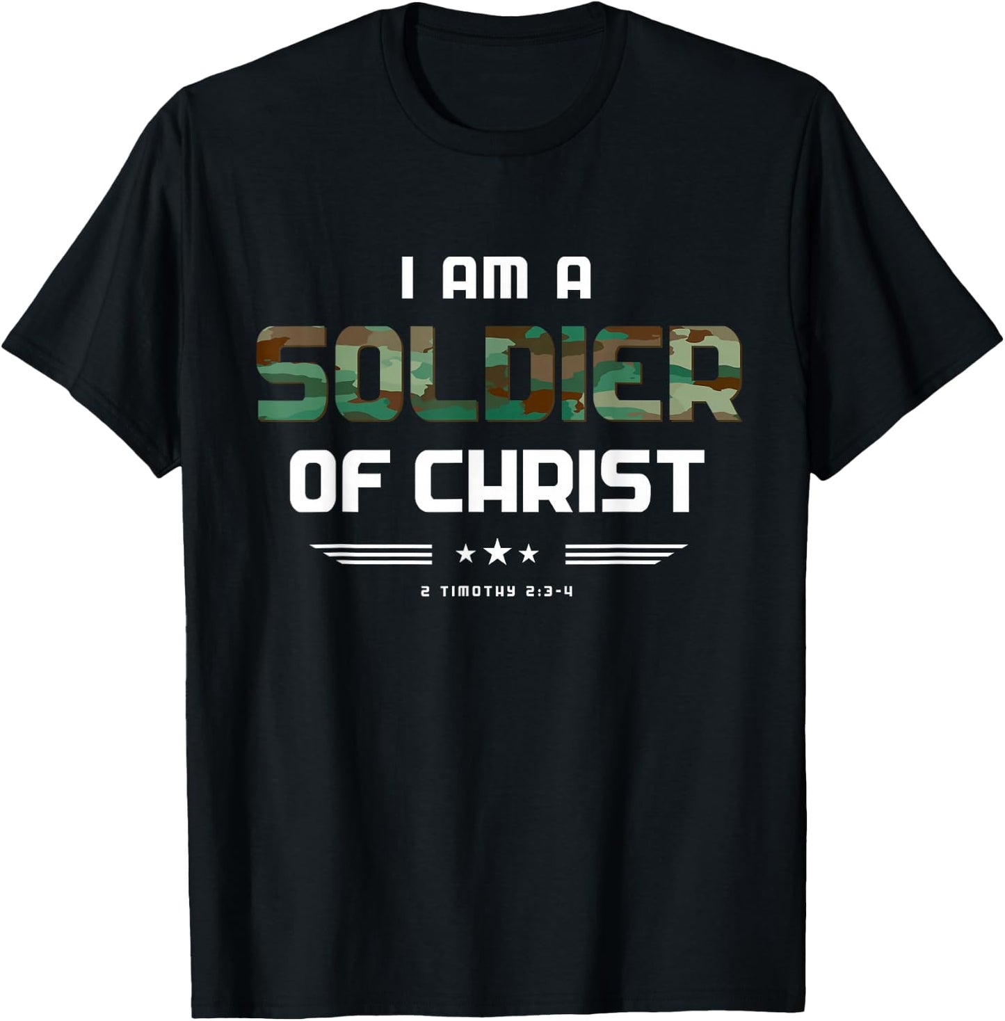 Christian gifts religious Bible verse Soldier of Christ T-Shirt - T-Shirt | Black