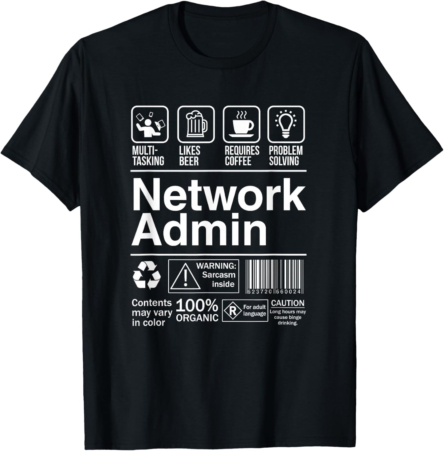 Network Admin Funny Sarcastic Label Co-Worker T-Shirt - T-Shirt | Black