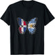 Dominican and Argentina Butterfly Half Dominican Argentinian T-Shirt - T-Shirt | Black