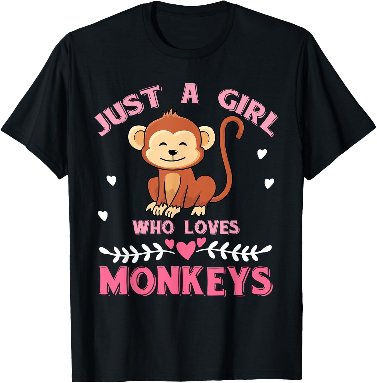 Just A Girl Who Loves Monkeys Monkey T-Shirt - T-Shirt | Black