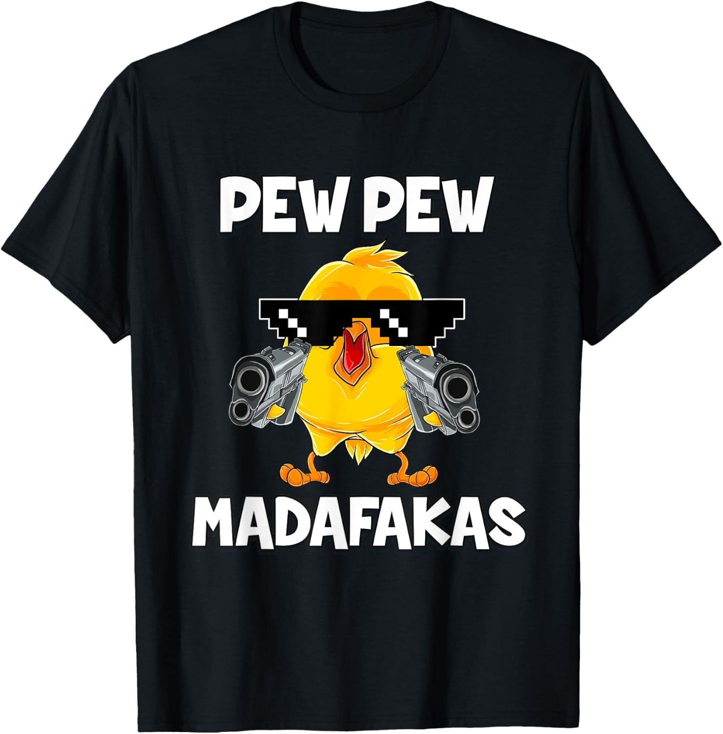 Pew Pew Madafakas Chicken T-Shirt - T-Shirt | Black