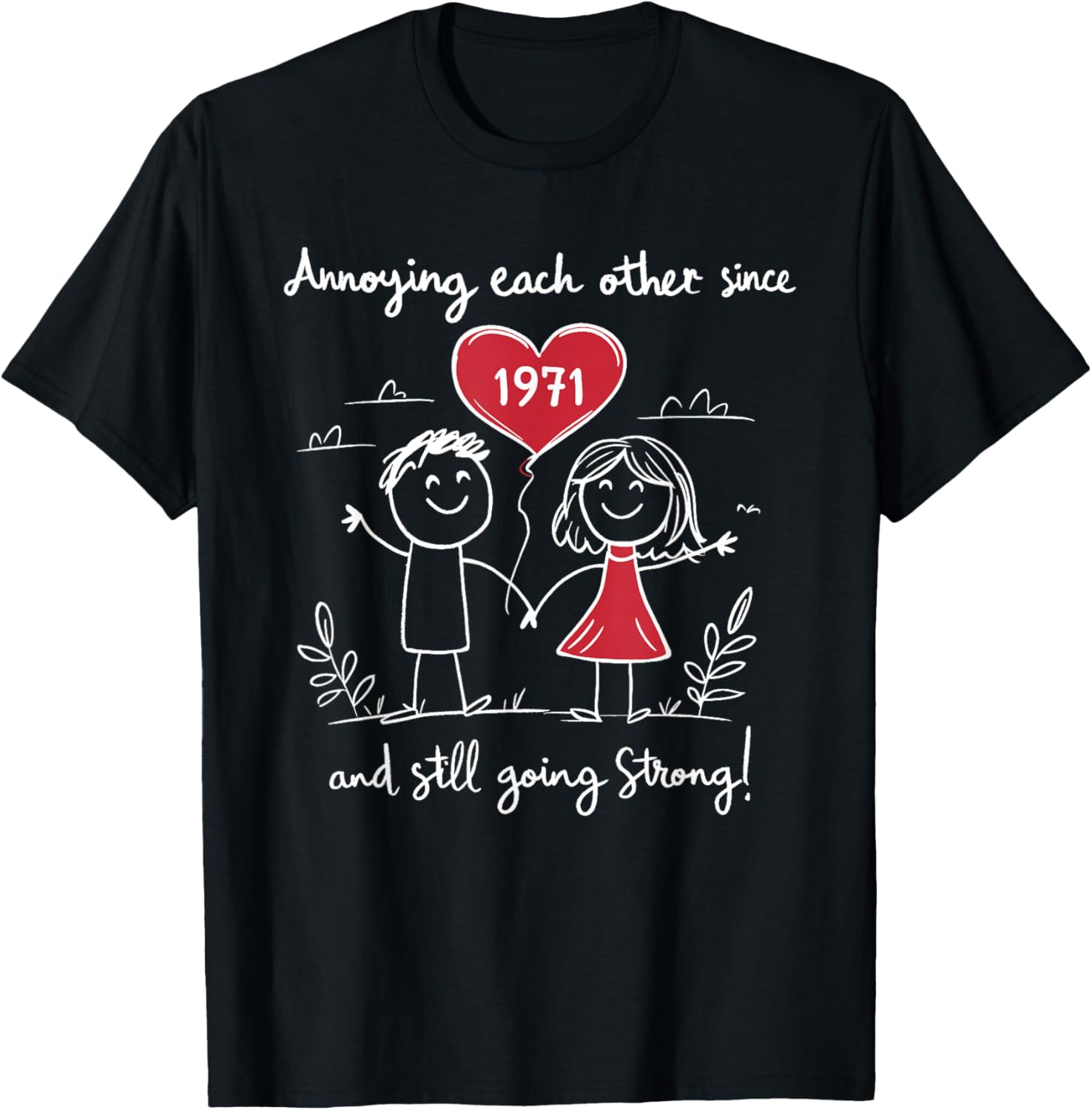 Annoying Each Other Since 1971 54th Wedding Anniversary T-Shirt - T-Shirt | Black