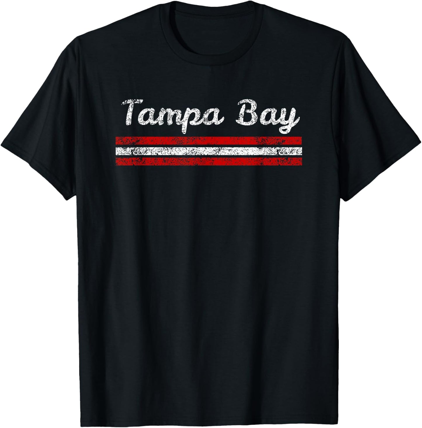 Tampa Bay Florida Retro Vintage Weathered Throwback T-Shirt - T-Shirt | Black